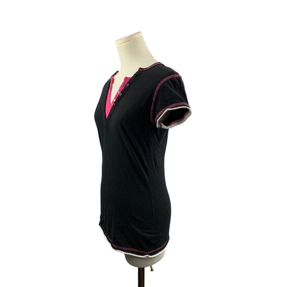 Anxiety Black & Pink Combo Top Large Y2K Style - Picture 3 of 6
